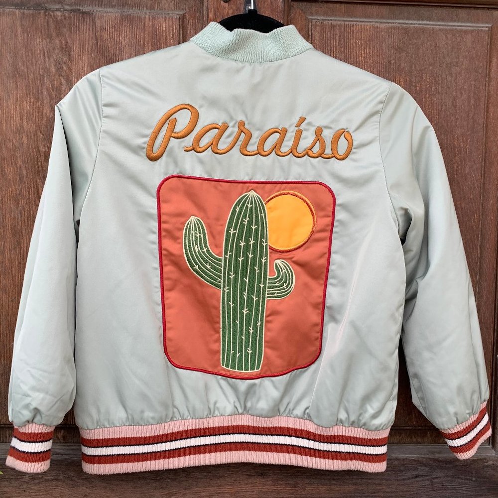 GIRLS ZARA PARAISO BOMBER JACKET-Cactus Detail